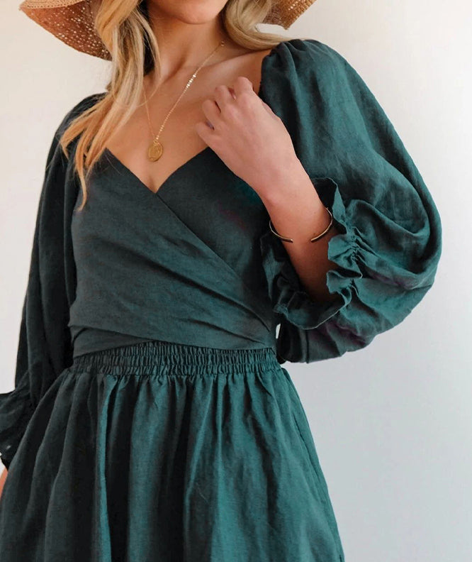 The French Dress with Wavy Lantern Sleeves