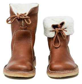 Waterproof Leather Boots with Wool Lining