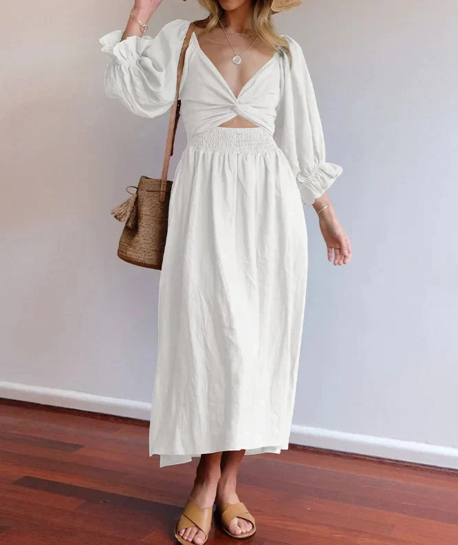 The French Dress with Wavy Lantern Sleeves