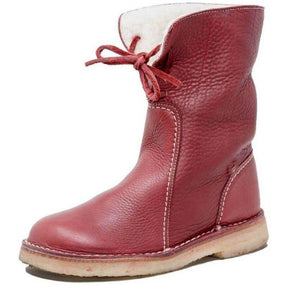 Waterproof Leather Boots with Wool Lining