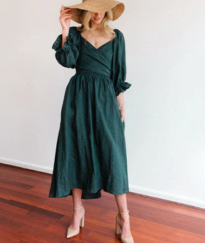 The French Dress with Wavy Lantern Sleeves