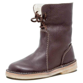 Waterproof Leather Boots with Wool Lining