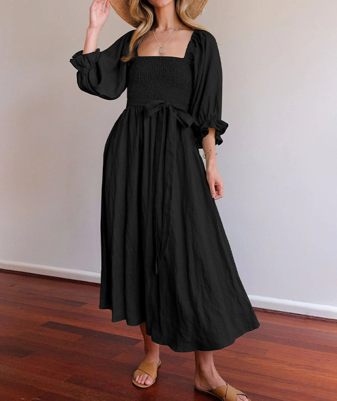 The French Dress with Wavy Lantern Sleeves